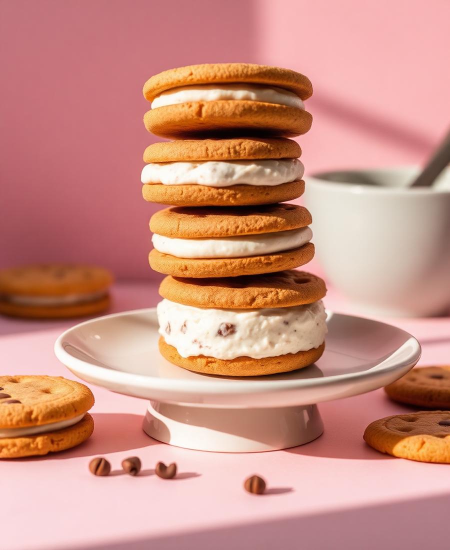 Cookie ice cream sandwiches